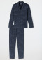 Pyjamas long button placket graphite - Fine Interlock
