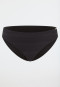Slip bikini in jersey riciclato a strisce nero - Aqua