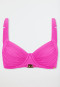 Bikini top with underwired jersey fuchsia - aqua