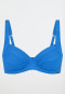 Bikini top with underwire jersey recycled stripes aquarium - Aqua