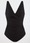 Badeanzug mit Schale Jersey recycelt Streifen schwarz - Aqua