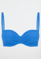 Bandeau bikini top with shell jersey recycled stripes aquarium - Aqua
