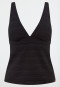 Tankini-Top Jersey recycelt Streifen schwarz - Aqua