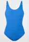 Badeanzug Jersey recycelt Streifen aquarium - Aqua