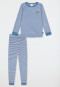 Pigiama lungo A righe blu denim - Natural Love