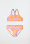 Bustier bikini knitwear SPF40+ lemons peach-orange - Aqua