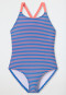 Maillot de bain tricot recyclé SFP 40+ rayures aqarium - Aqua