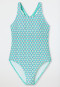 Swimsuit knitwear SPF40+ school sports rainbows blue-green - aqua