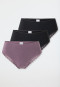 Brasiliana confezione da 3 pezzi in pizzo nero/viola - Modern Multipacks