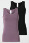 Trägertops 2er-Pack Spitze schwarz/lila - Modern Multipacks