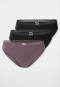 Slip rio confezione da 3 pezzi in pizzo nero/viola - Modern Multipacks