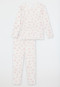 Pyjamas long double rib heart off-white - Kids Nightwear