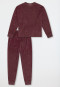 Pyjamas long velour cuffs stars burgundy - Teens Nightwear