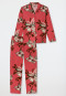 Pyjama lang Flanell Blumen beere - Comfort Interlock