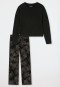 Pyjama long interlock ginkgo noir - Modern Nightwear