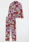 Pyjama lang Jersey Aloe Vera Blumen dunkelrot - Selected Premium