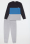 Pyjama long poignet colour blocking gris chiné - Teens Nightwear