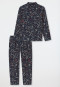 Pyjama lang Flanell nachtblau bedruck - X-Mas Family