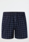 Boxershorts Feininterlock kariert nachtblau- Fine Interlock