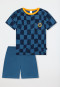 Pigiama corto a quadri smiley blu atlantico - Kids Nightwear