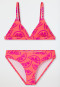 Triangle bikini set lemons SPF 40+ vivid red - aqua