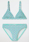 Triangle bikini set rainbows SPF 40+ blue-green - aqua