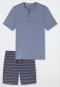 Short pyjamas with button placket blue-grey - Casual Nightwear