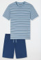 Pigiama corto a righe blu pacifico - Casual Nightwear