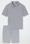 Short pyjamas jacquard polo collar admiral chequered - Selected Premium
