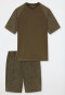 Pyjama court effet tie-dye olive - Modern Essentials