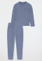 Schlafanzug lang oversized blaugrau - Modern Nightwear
