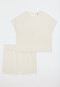 Schlafanzug kurz Feinripp Jacquard pearl - Casual Feel
