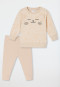 Baby suit long 2-piece sweatware cat sand - Baby