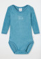 Body bambino manica lunga unisex in spugna modal orso celeste - Natural Love
