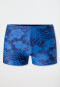 Pantaloncini da bagno retrò in maglieria riciclata LSF40+ scuola sport foglie blu scuro fantasia - Aqua Teen Boys