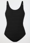 Badeanzug Jersey recycelt Streifen schwarz - Aqua