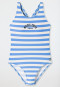 Maillot de bain tricot recyclé SFP 40+ rayures bleu clair - Aqua Teen Girls