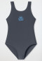 Maillot de bain tricot recyclé SFP 40+ sport scolaire graphite - Aqua