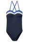 Maillot de bain bandeau bretelles variables bonnets souples avec soutien bleu nuit - Aqua Ocean Swim