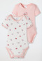 Bodysuits short sleeve 2-pack fine rib ladybug pink / white - Natural Love