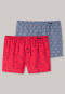 Confezione da 2 boxer in tessuto con fantasia con palme e salvagente blu denim/rosso - Fun Prints