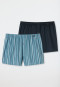 Boxershorts 2er-Pack Webware uni & gestreift - Boxershorts Multipacks