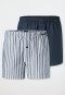 Boxershorts 2er-Pack Webware uni/ gestreift - Boxershorts Multipacks