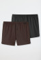 Boxer shorts 2-pack woven fabric solid striped multicolored - Boxershorts Multipacks