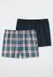 Boxershorts 2er-Pack Webware uni & kariert - Boxershorts Multipacks