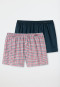 Boxers lot de 2 matière tissée uni carreaux multicolore - Fun Prints