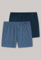 Lot de 2 boxers en jersey à rayures bleu foncé/marron moyen - Fun Prints