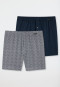 Boxer shorts jersey 2-pack solid pattern dark blue/gray - Fun Prints