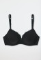 Soutien-gorge noir à armatures avec coques et dentelle - Pure Cotton