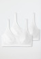 Bustier 2-pack with cups organic cotton white - 95/5